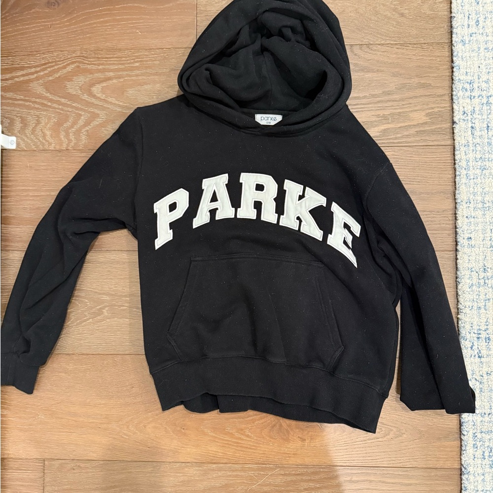 Parke Black Hoodie with White Accents